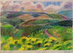 Hills and clouds
crayon